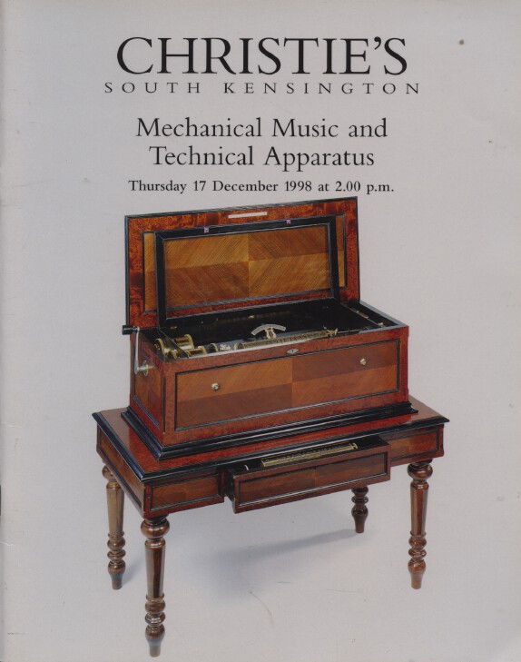 Christies December 1998 Mechanical Music and Technical Apparatus
