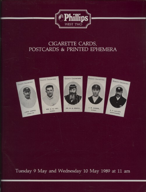 Phillips May 1989 Cigarette Cards, Postcards & Printed Ephemera