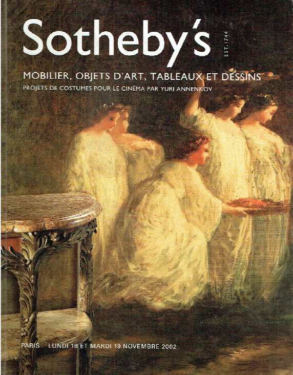 Sothebys November 2002 Furniture, Paintings, Annenkov Cinema Costume