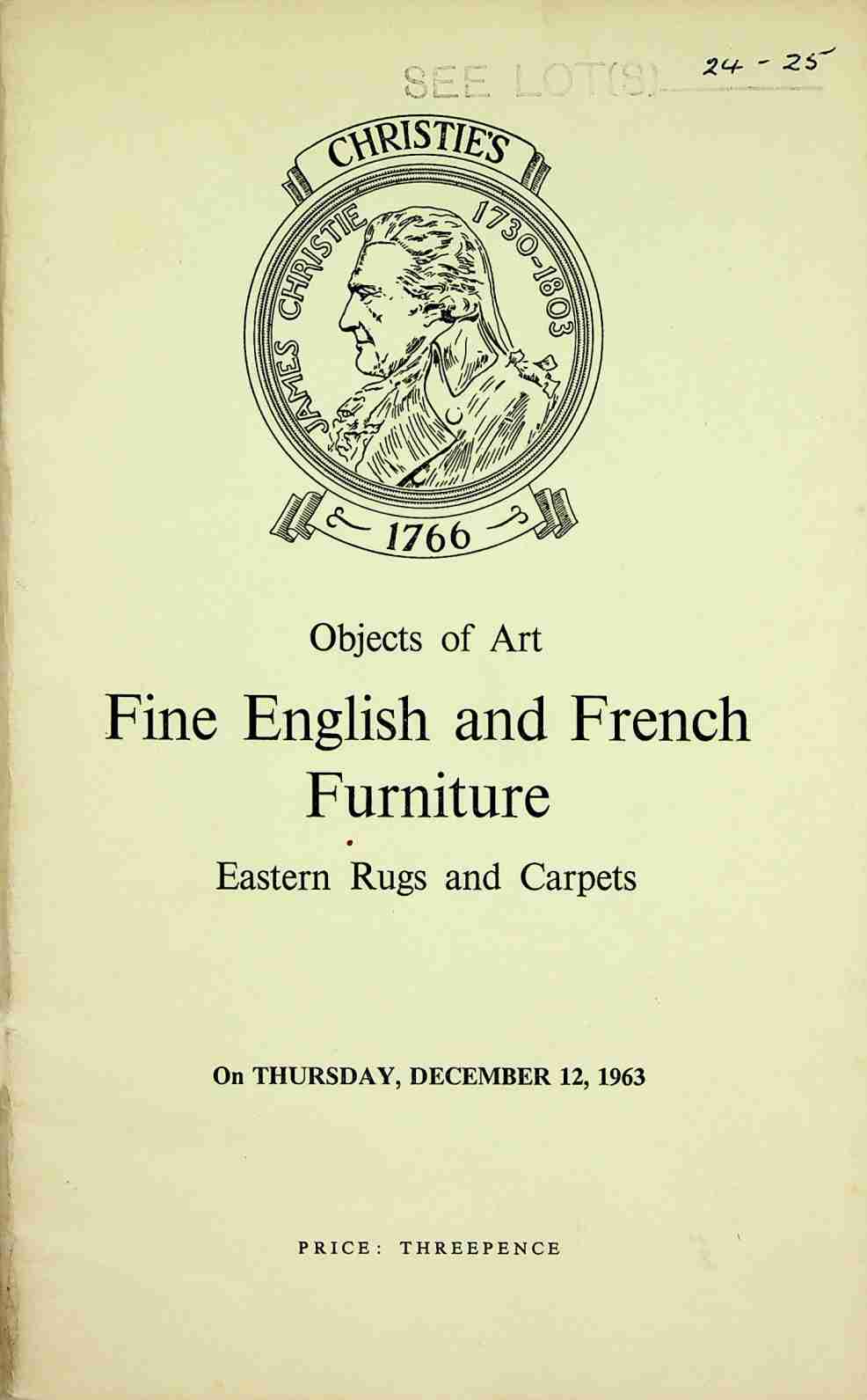 Christies December 1963 Fine English & French Furniture and Objects of Art