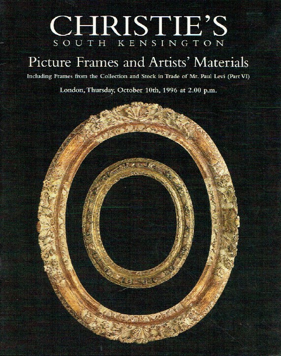 Christies October 1996 Frames & Artists' Materials Paul Levi Collection Part VI