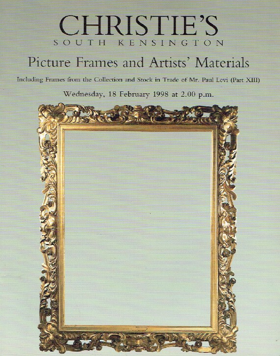 Christies February 1998 Frames & Artists' Materials Mr.Paul Collection Part XIII