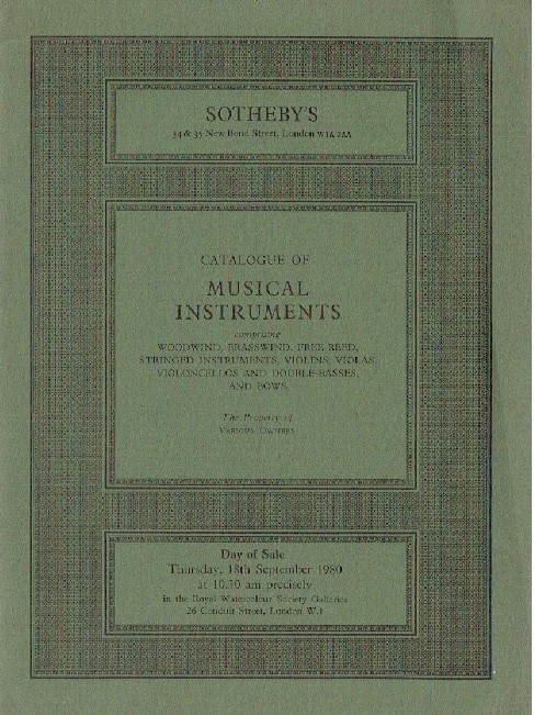 Sothebys September 1980 Musical Instruments