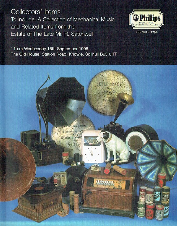 Phillips September 1998 Collectors' Items Mechanical Music-Satchwell Collection