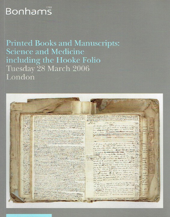 Bonhams March 2006 Printed Books & Manuscripts : Science & Medicine-Hooke Folio