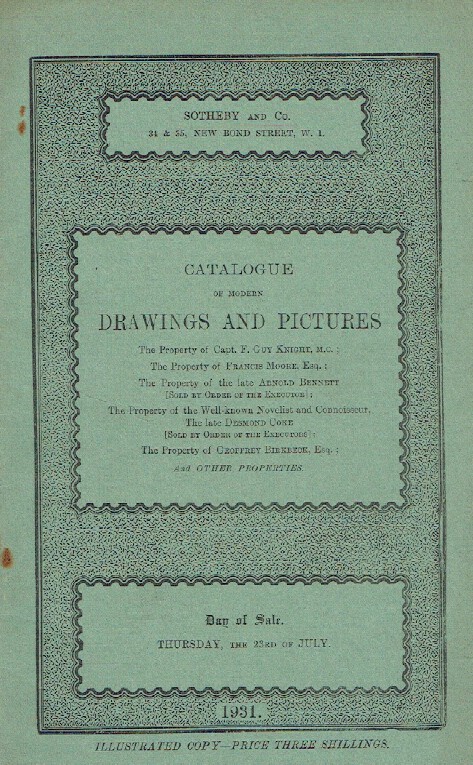 Sothebys July 1931 Drawings & Pictures (Digital only)