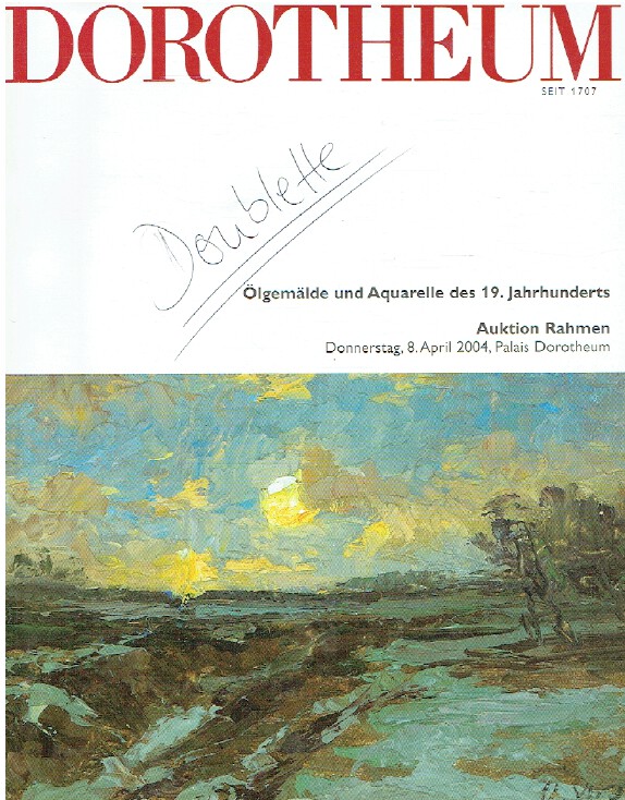 Dorotheum April 2004 Oil Paintings & Watercolours of 19th C, Auction Framework