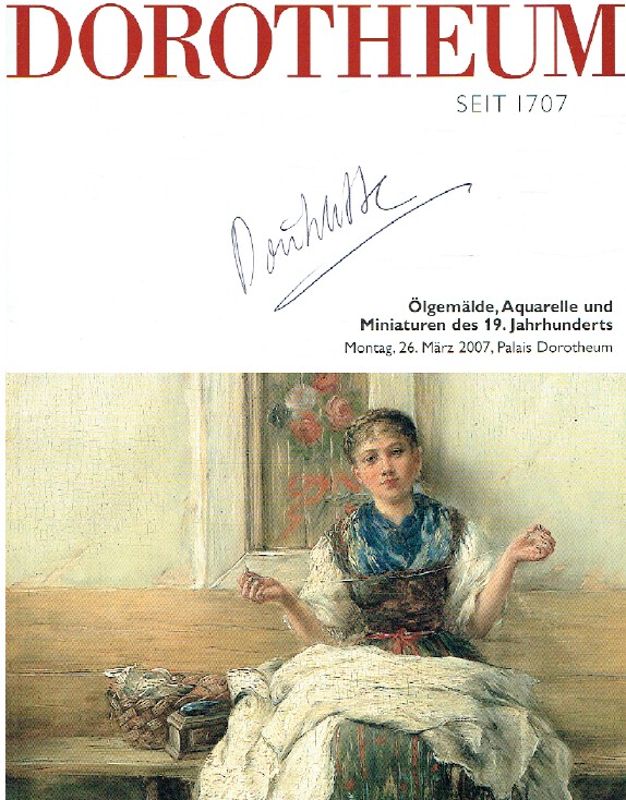 Dorotheum March 2007 Oil Painting, Watercolours & Miniatures of the 19th Century