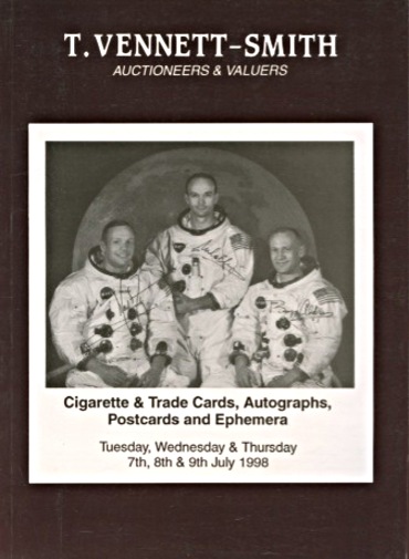 Vennett-Smith 1998 Cigarette & Trade Cards, Autographs, Ephemera