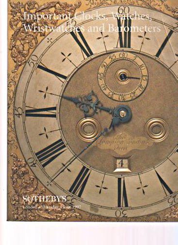 Sothebys June 1997 Important Clocks, Watches, Wristwatches & Barometers