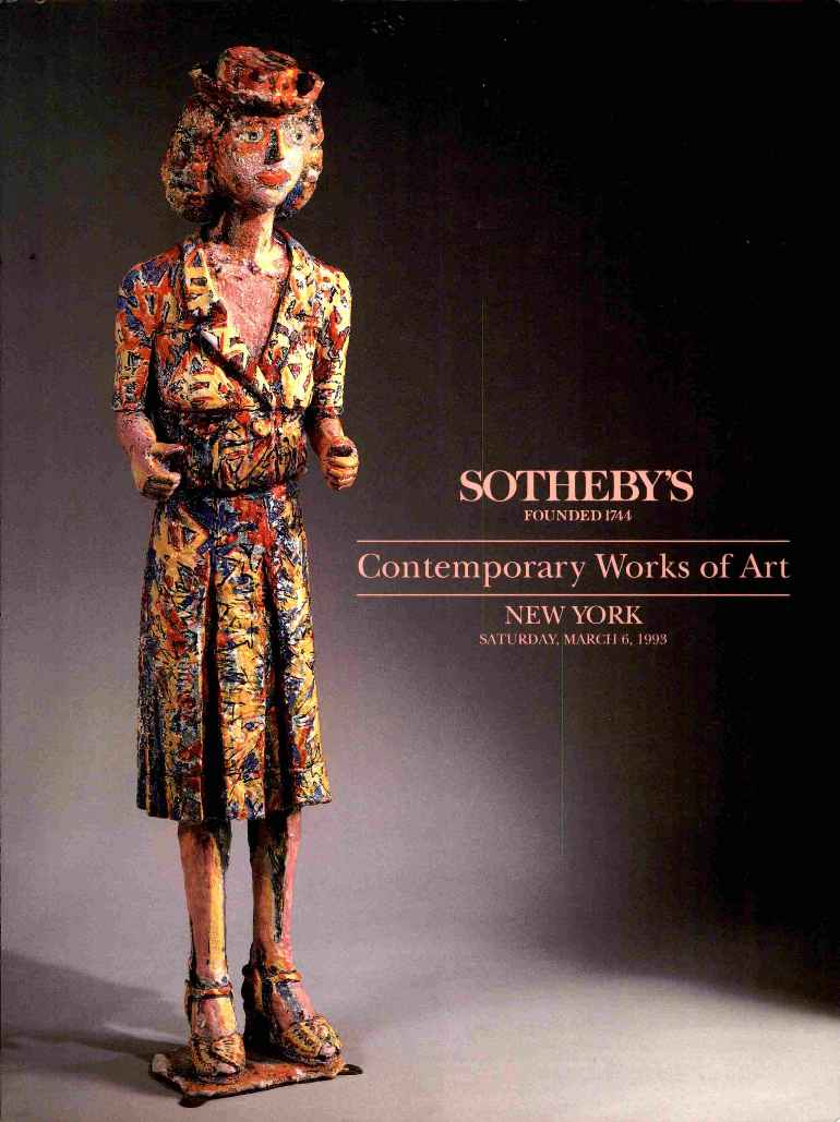 Sothebys March 1993 Contemporary Works of Art. (Digital Only)