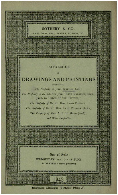 Sothebys June 1942 Drawings & Paintings (Digital only)