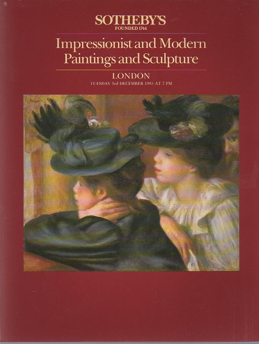 Sothebys December 1985 Impressionist & Modern Paintings and Sculp (Digital Only)