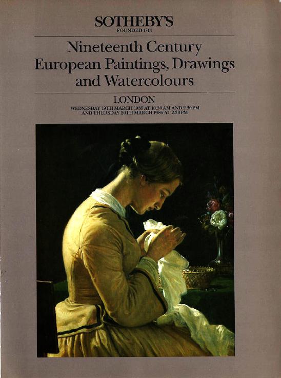 Sothebys & 20th March 1986 19th Century European Paintings, Drawi (Digital Only)