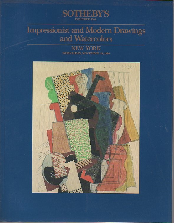 Sothebys November 1986 Impressionist and Modern Drawings and Wate (Digital Only)