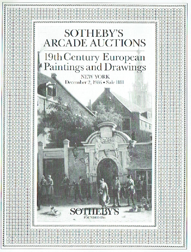 Sothebys December 1986 19th Century European Paintings & Drawings (Digital Only