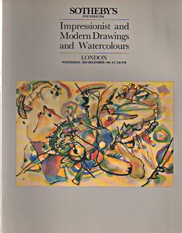 Sothebys December 1986 Impressionist & Modern Drawings and Waterc (Digital Only