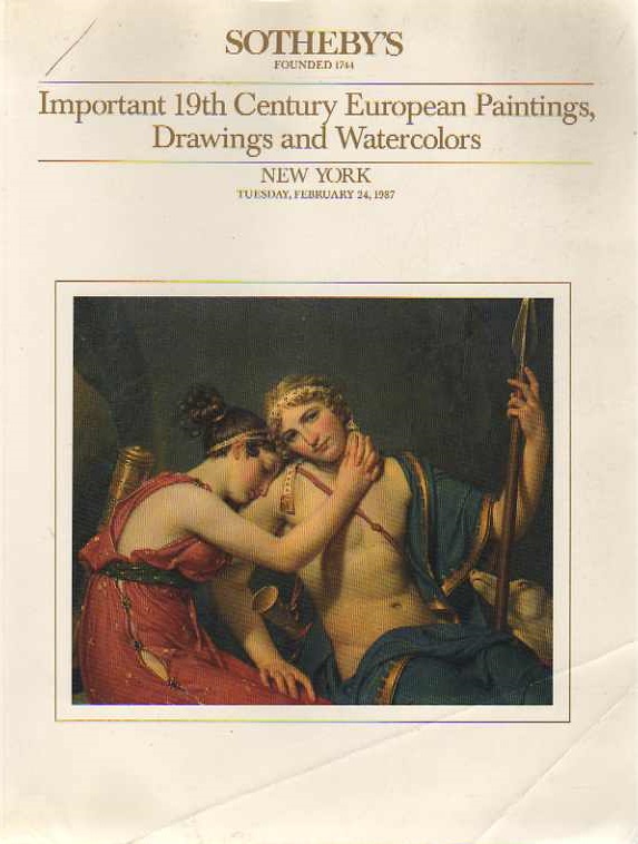 Sothebys February 1987 Important 19th Century European Paintings, (Digital Only)