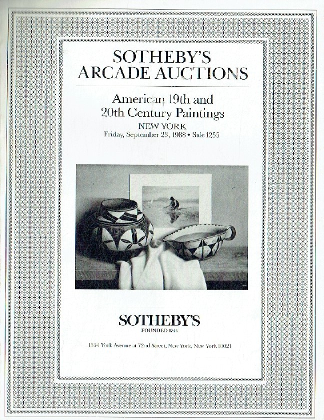 Sothebys September 1988 American 19th & 20th Century Paintings (Digitial Only)