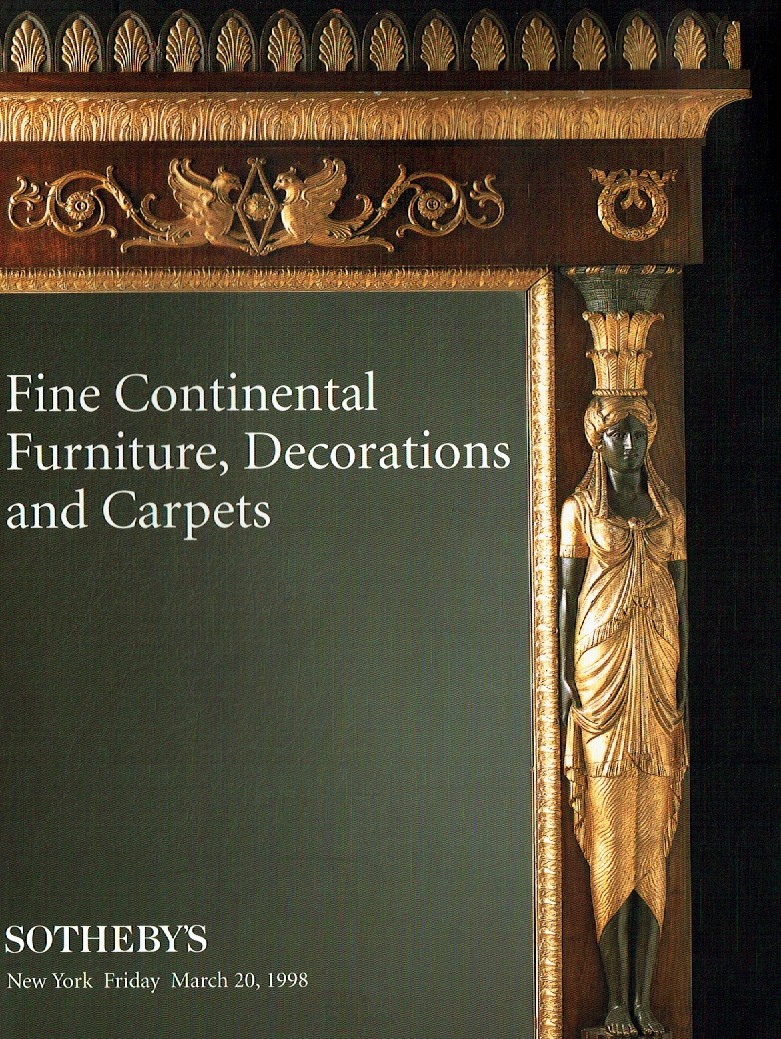 Sothebys March 1998 Fine Continental Furniture, Decorations and C (Digital Only