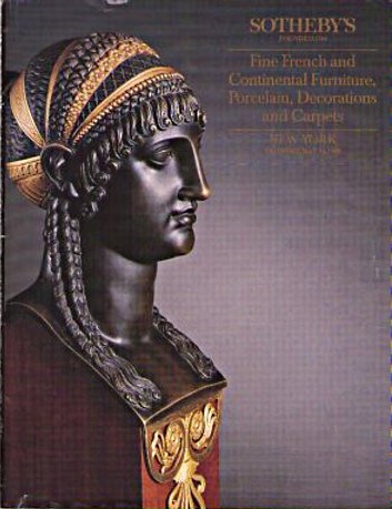 Sothebys May 1989 Fine French & Continental Furniture, Porcelain, (Digital Only
