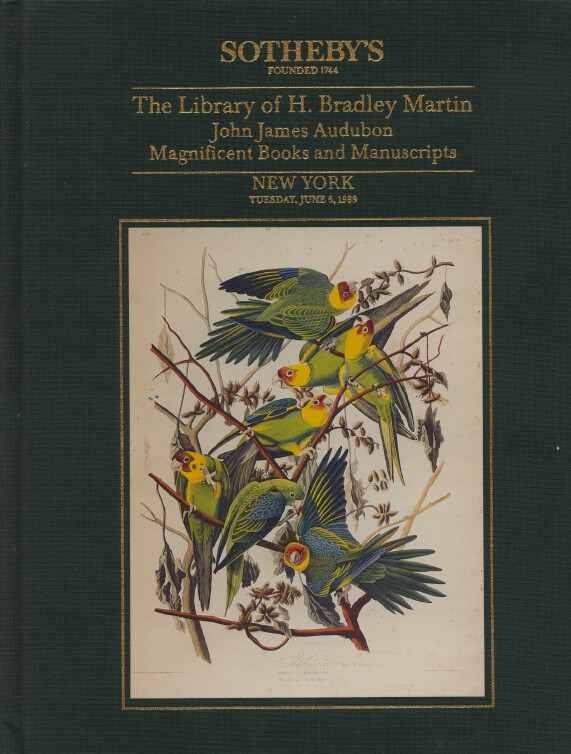 Sothebys June 1989 The Library of H. Bradley Martin John James Au (Digital Only