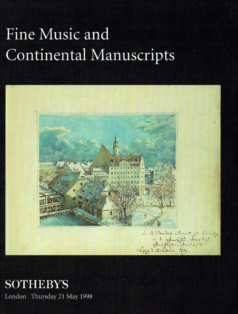 Sothebys May 1998 Fine Music and Continental Manuscripts (Digitial Only)