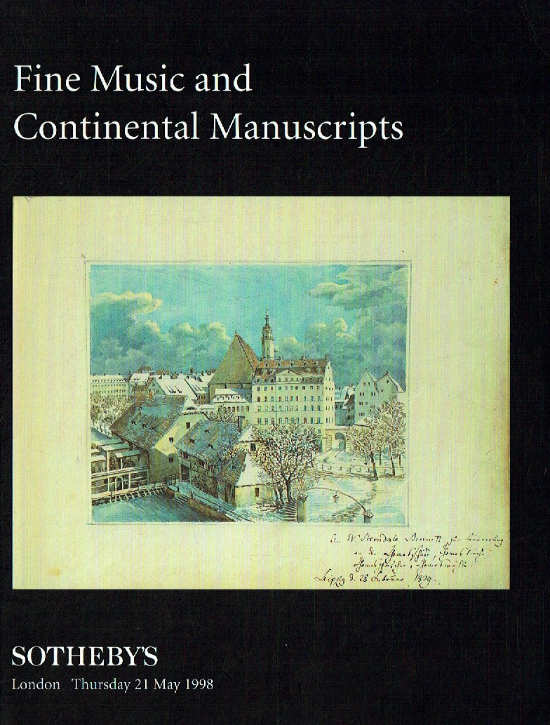 Sothebys May 1998 Fine Music and Continental Manuscripts (Digital Only)