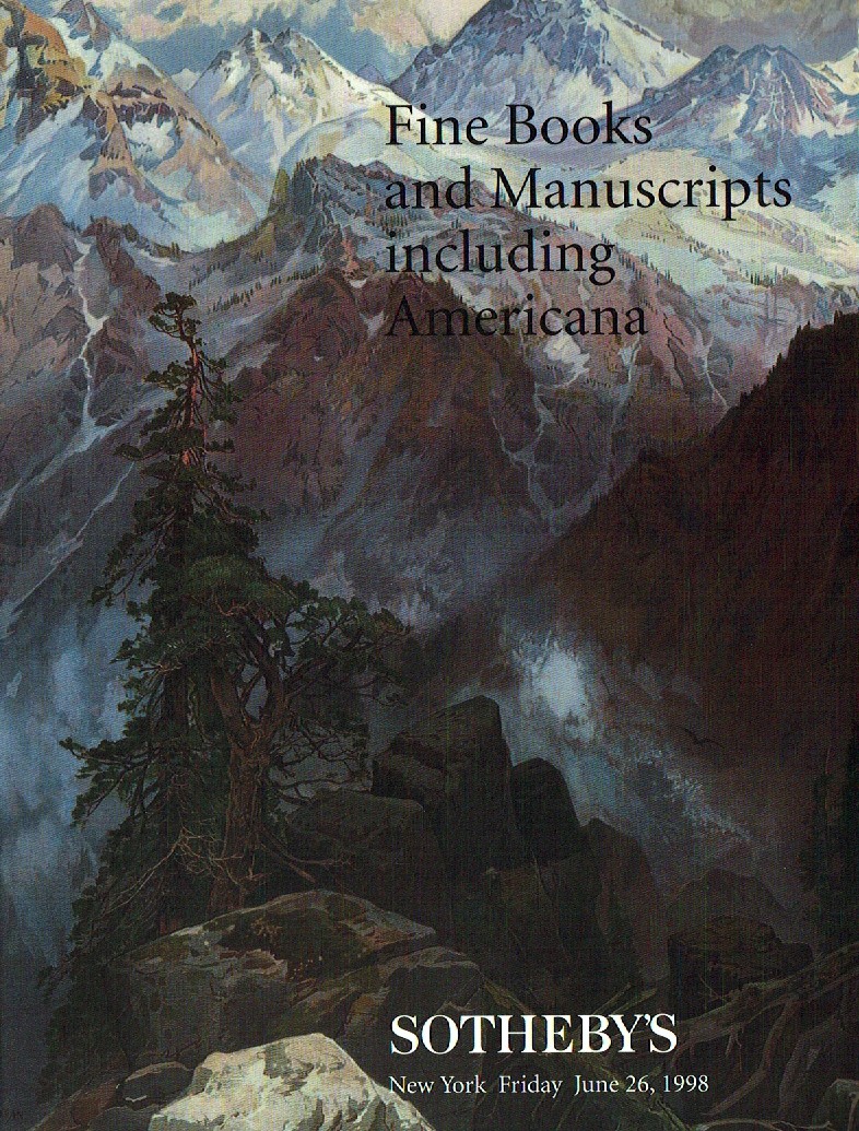 Sothebys June 1998 Fine Books and Manuscripts including Americana (Digital Only)