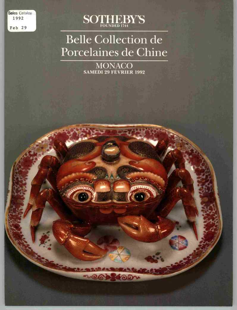 Sothebys February 1992 Fine Chinese Export Porcelain (Digital Only)