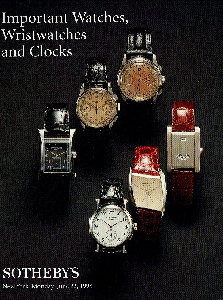 Sothebys June 1998 Important Watches, Wristwatches & Clocks (Digital Only)