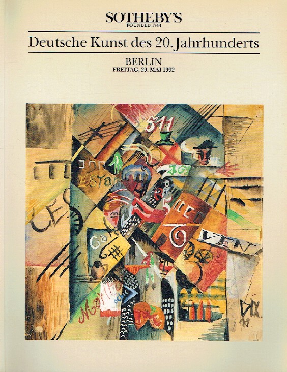 Sothebys May 1992 20th Century German Art (Digital Only)