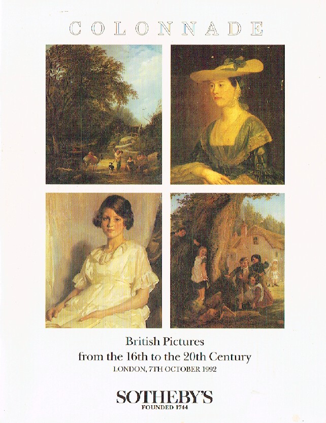 Sothebys October 1992 British Pictures from the 16th to the 20th (Digital Only)