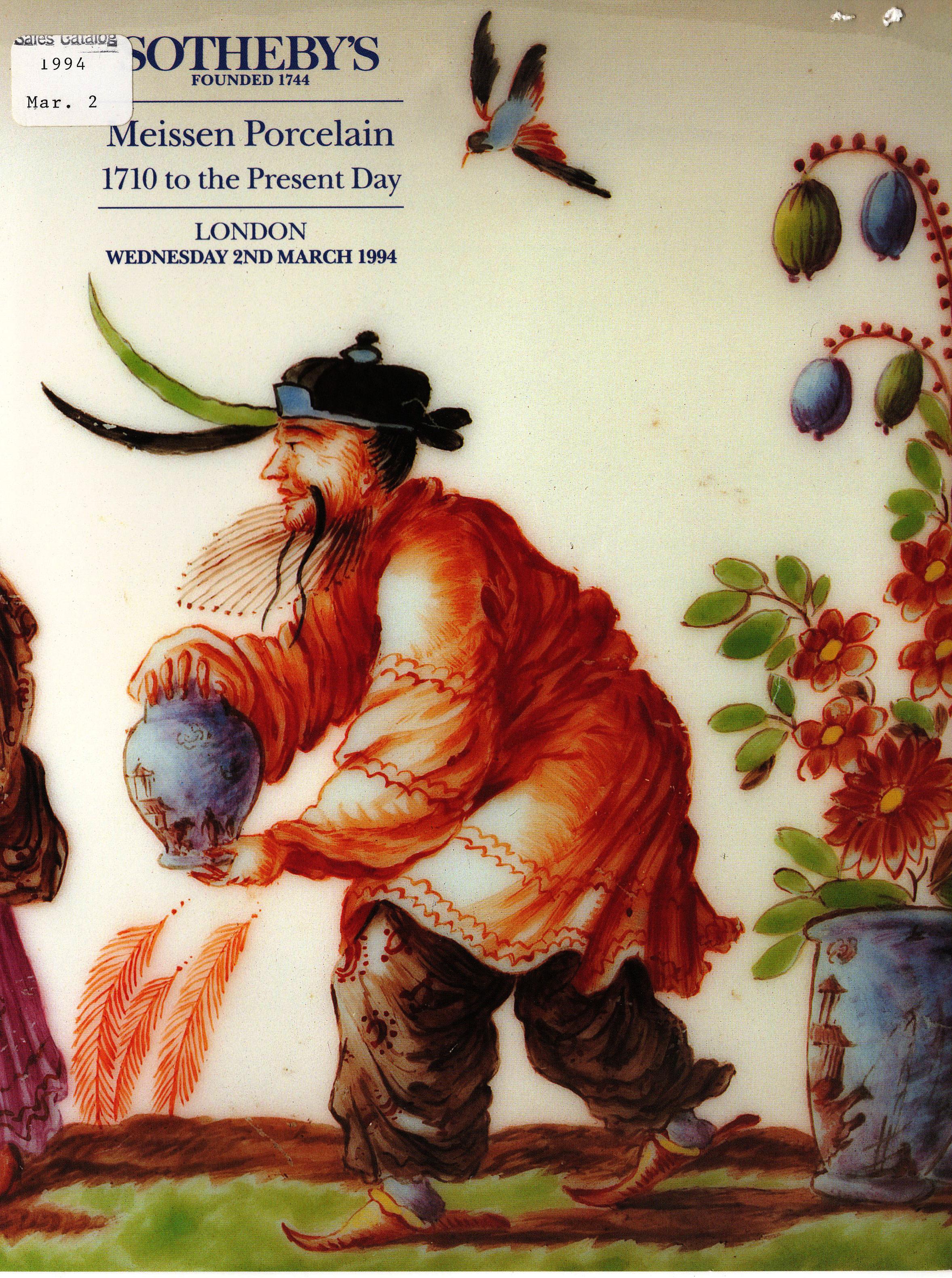 Sothebys March 1994 Meissen Porcelain 1710 to the Present Day (Digital Only)