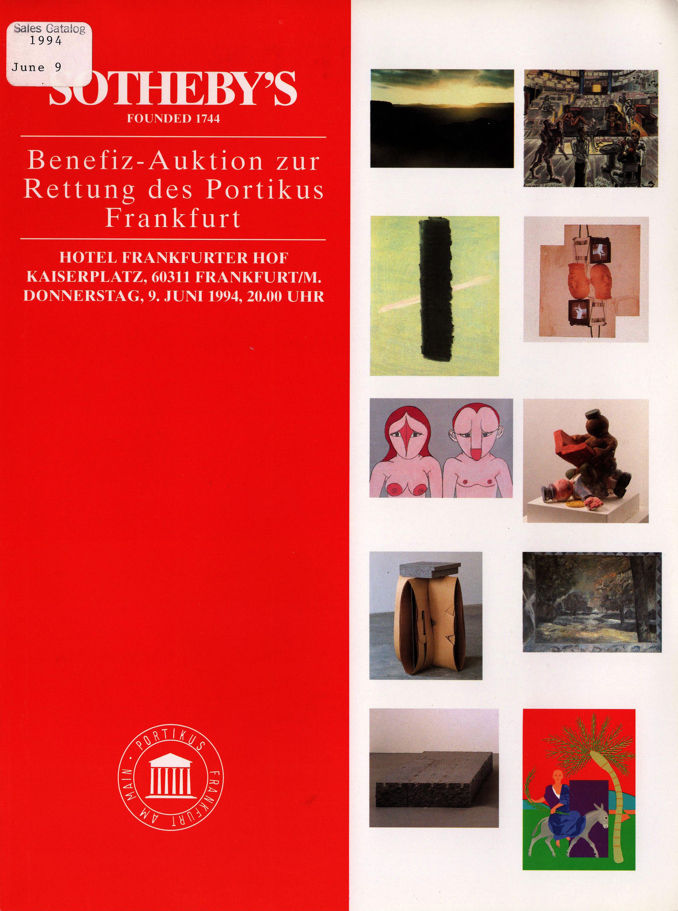 Sothebys June 1994 Benefit Auction to Save Portikus Frankfurt (Digital Only)