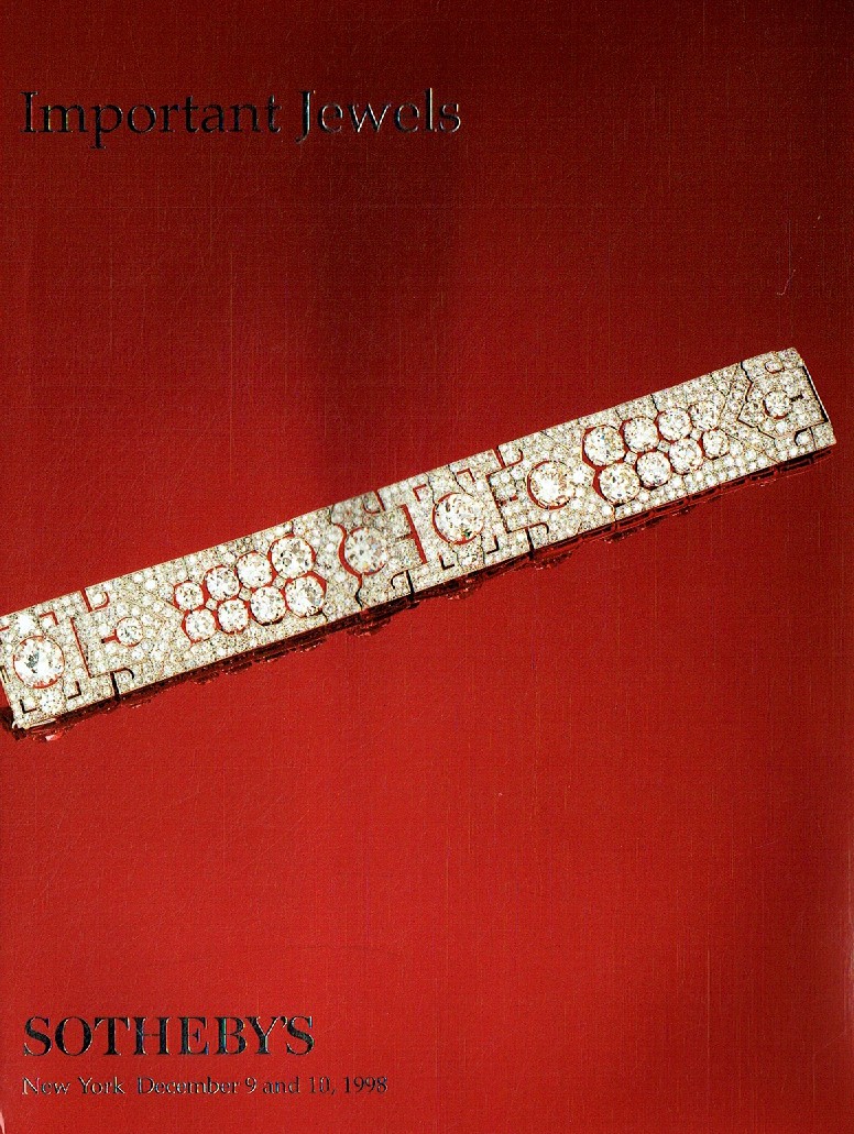Sothebys & 10th December 1998 Important Jewels (Digital Only)