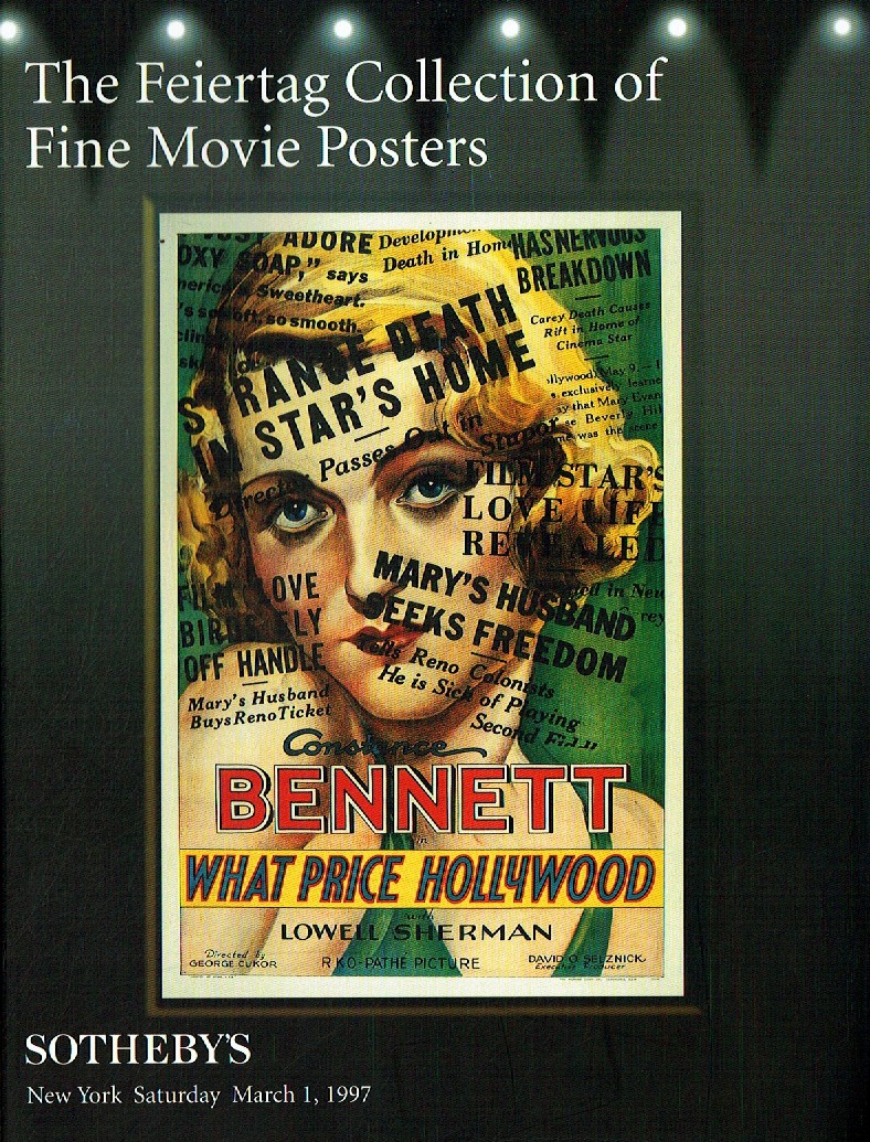 Sothebys March 1997 The Feiertag Collection of Fine Movie Posters (Digital Only