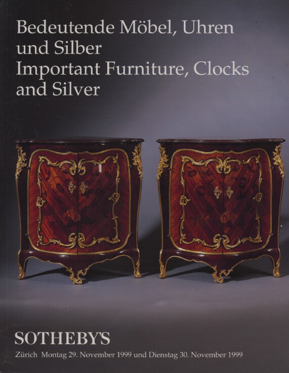 Sothebys November 1999 Important Furniture, Clocks and Silver (Digitial Only)