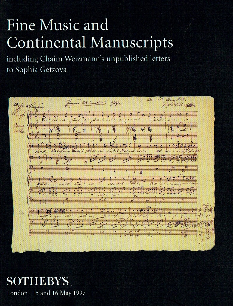 Sothebys May 1997 Fine Music and Continental Manuscripts (Digital Only)