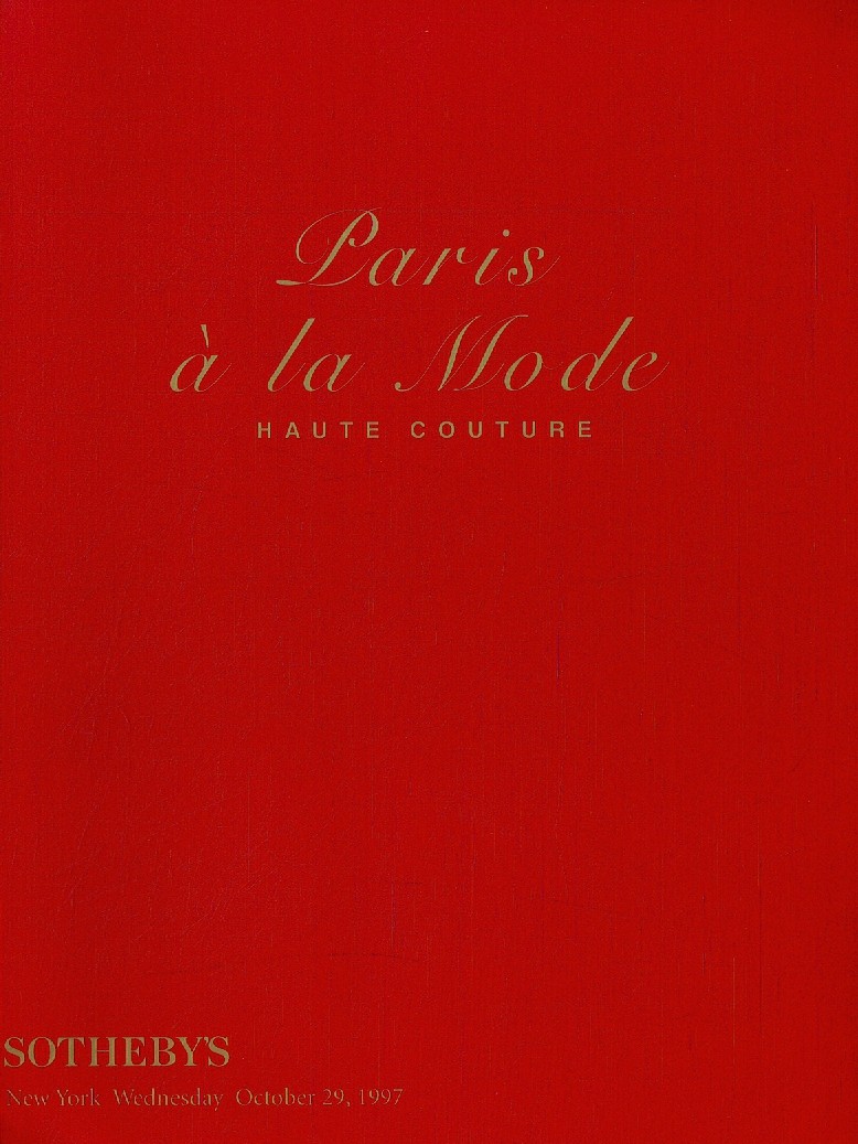 Sothebys October 1997 Fashion Paris Haute couture (Digitial Only)
