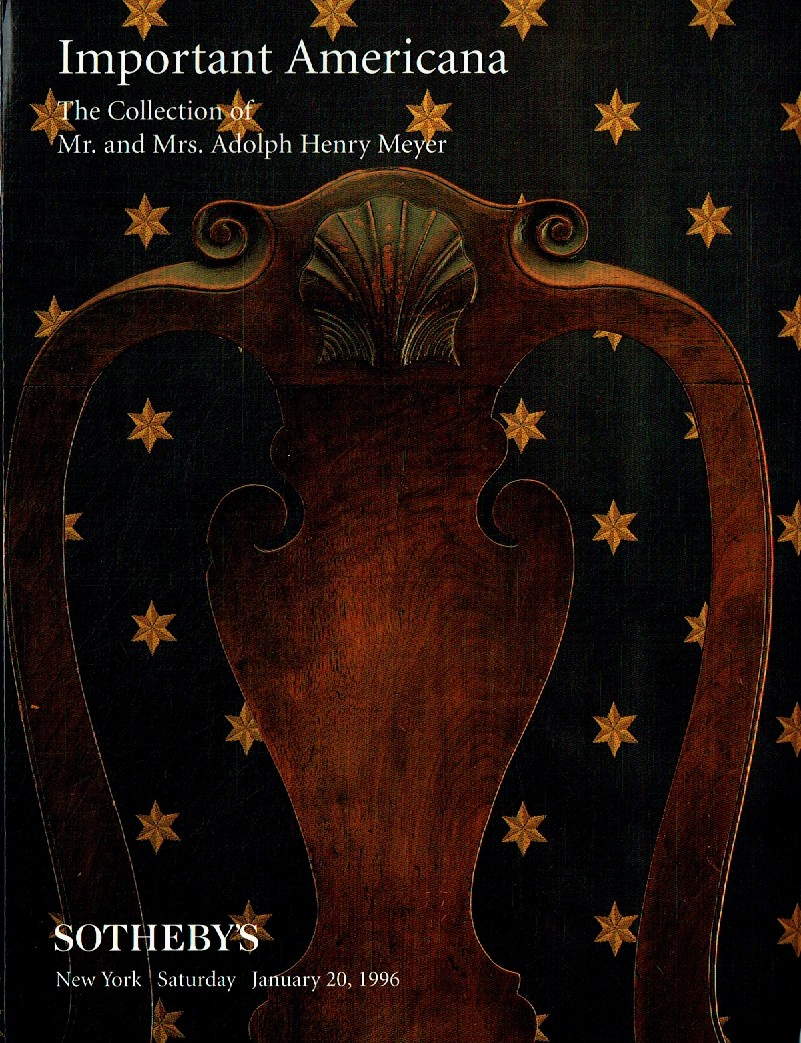 Sothebys January 1996 Important Americana The Collection of Mr. a (Digital Only)