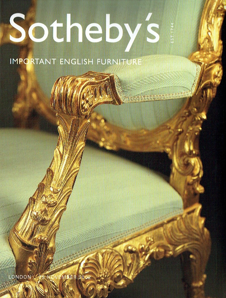 Sothebys November 2002 Important English Furniture (Digitial Only)