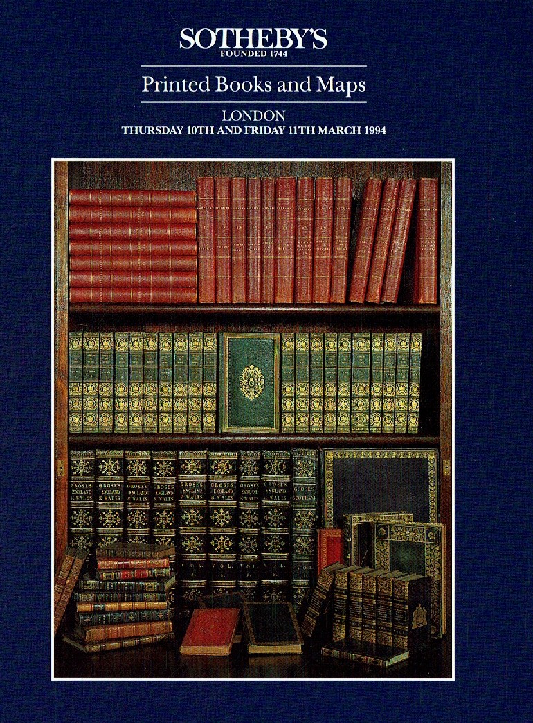Sothebys March 1994 Printed Books & Maps (Digitial Only)