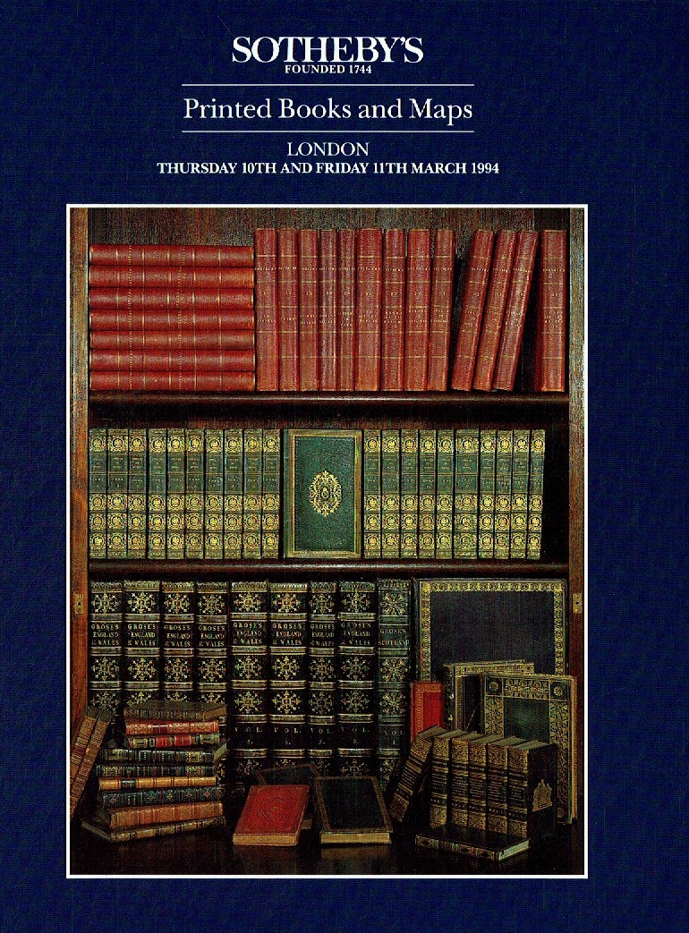Sothebys March 1994 Printed Books & Maps (Digital Only)