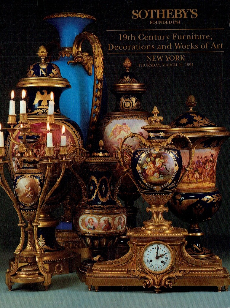 Sothebys March 1994 19th Century Furniture, Decorations & Works (Digital Only)