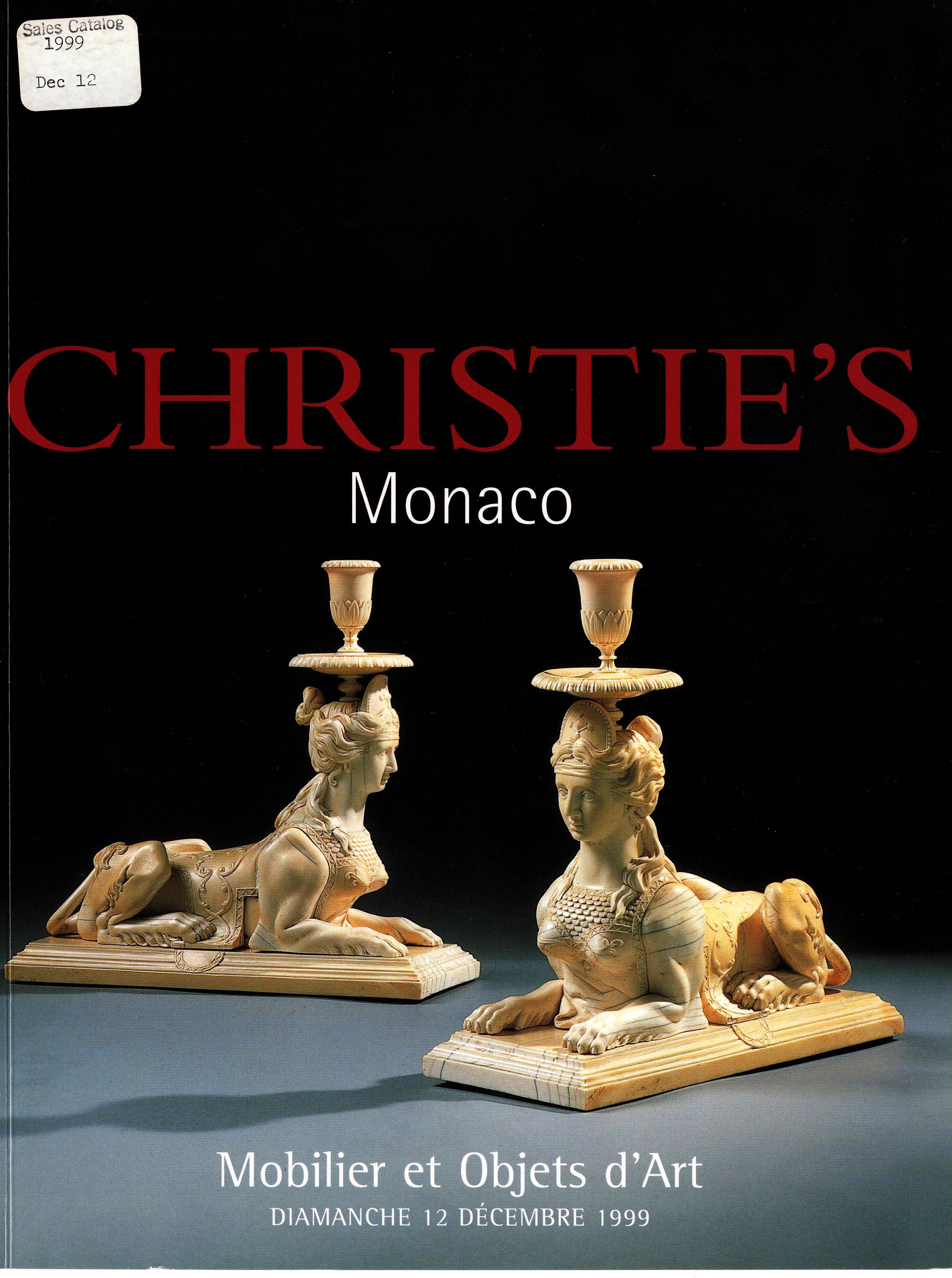 Christies December 1999 (French) Furniture & Works of Art (Digital Only)