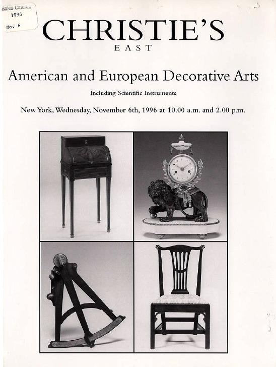 Christies November 1996 American and European Decorative Arts in (Digital Only)