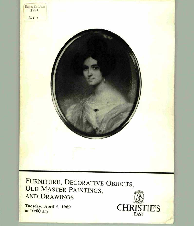 Christies April 1989 Furniture, Decorative Objects, Old Master P (Digital Only)