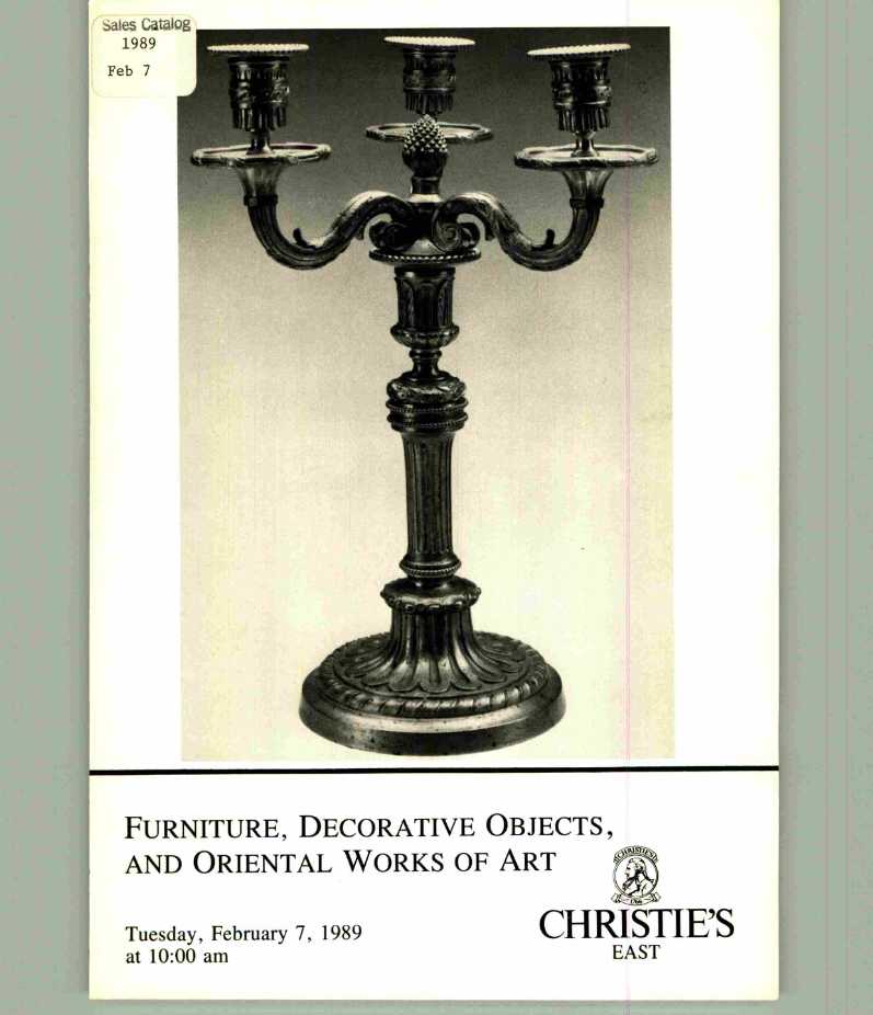 Christies February 1989 Furniture, Decorative Objects & Oriental (Digital Only)