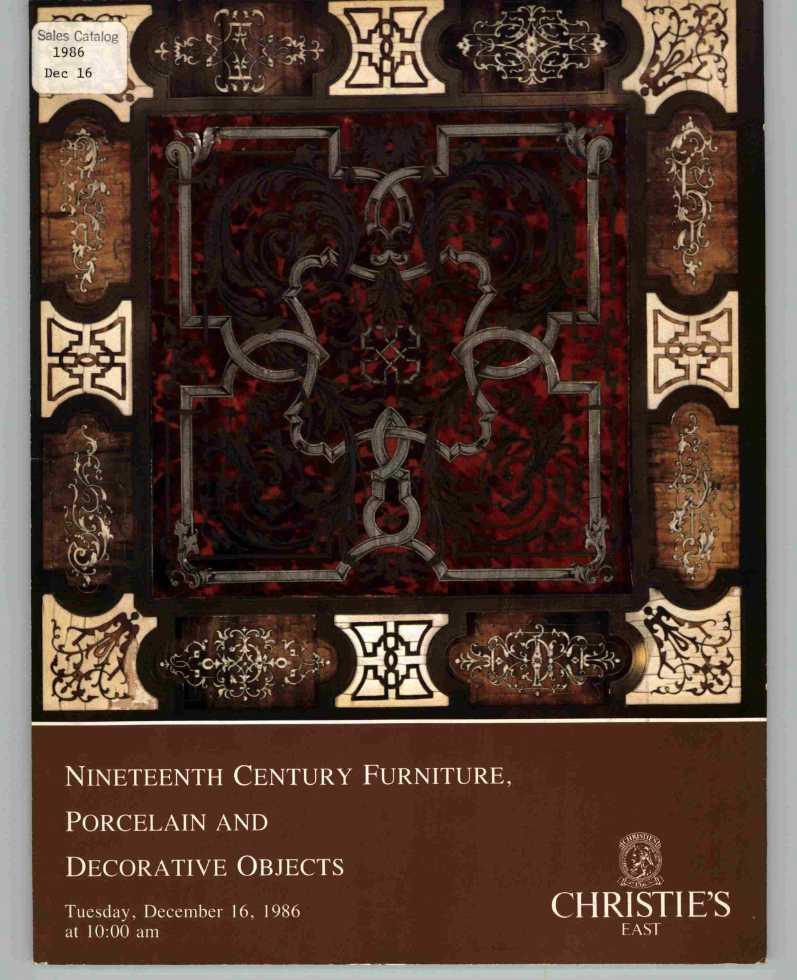 Christies December 1986 19th Century Furniture, Porcelain (Digital Only)